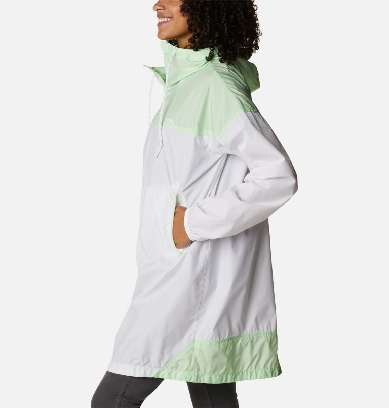 Jacheta Columbia Flash Challenger Long Windbreaker Dama Albi Verde Menta | IL9M0AQZ7