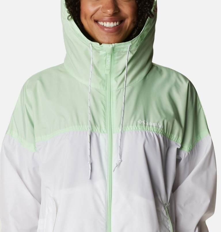 Jacheta Columbia Flash Challenger Long Windbreaker Dama Albi Verde Menta | IL9M0AQZ7