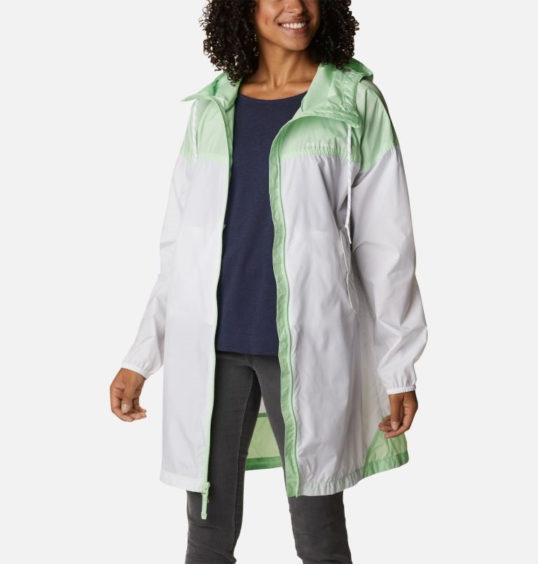 Jacheta Columbia Flash Challenger Long Windbreaker Dama Albi Verde Menta | IL9M0AQZ7