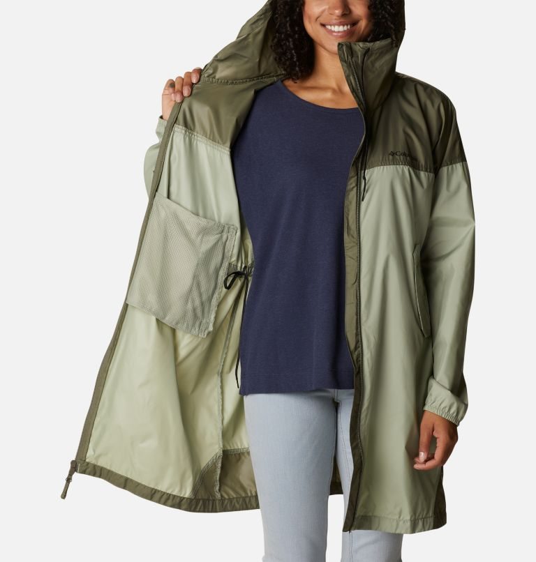 Jacheta Columbia Flash Challenger Long Windbreaker Dama Masline Verzi | LMZMA9Q0S