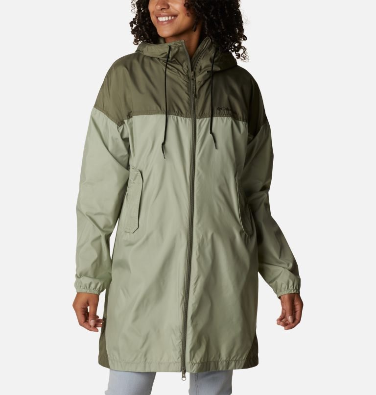 Jacheta Columbia Flash Challenger Long Windbreaker Dama Masline Verzi | LMZMA9Q0S