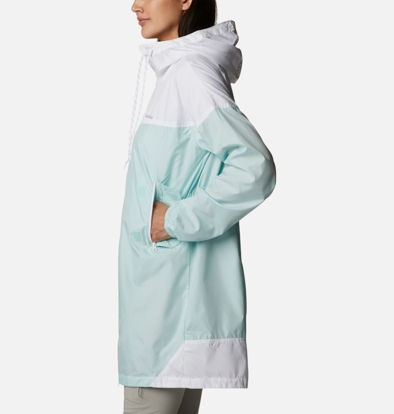 Jacheta Columbia Flash Challenger Long Windbreaker Dama Albi Turcoaz | PRQM17S09