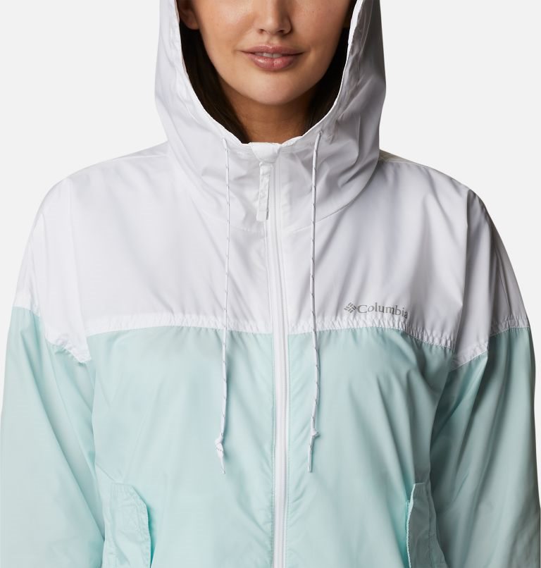 Jacheta Columbia Flash Challenger Long Windbreaker Dama Albi Turcoaz | PRQM17S09