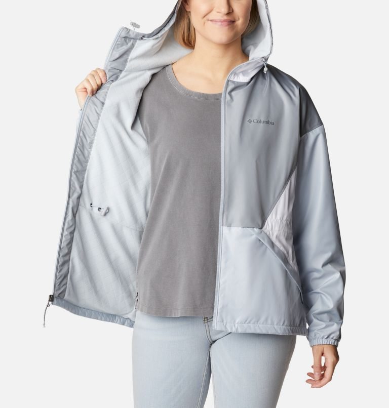 Jacheta Columbia Lime Rock Hill Windbreaker Dama Gri Albi | WH897SAMZ