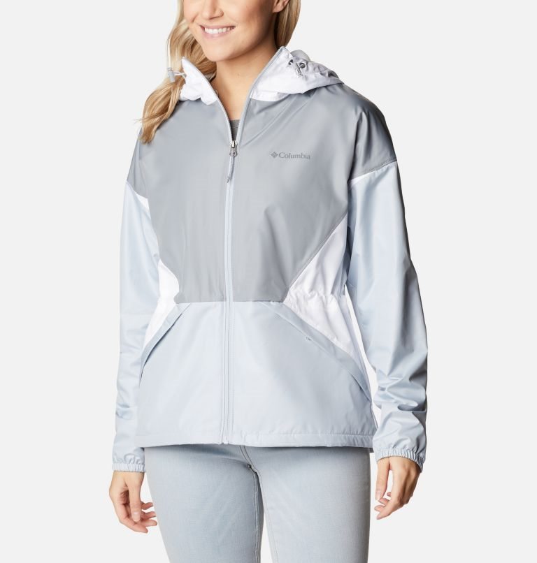 Jacheta Columbia Lime Rock Hill Windbreaker Dama Gri Albi | WH897SAMZ