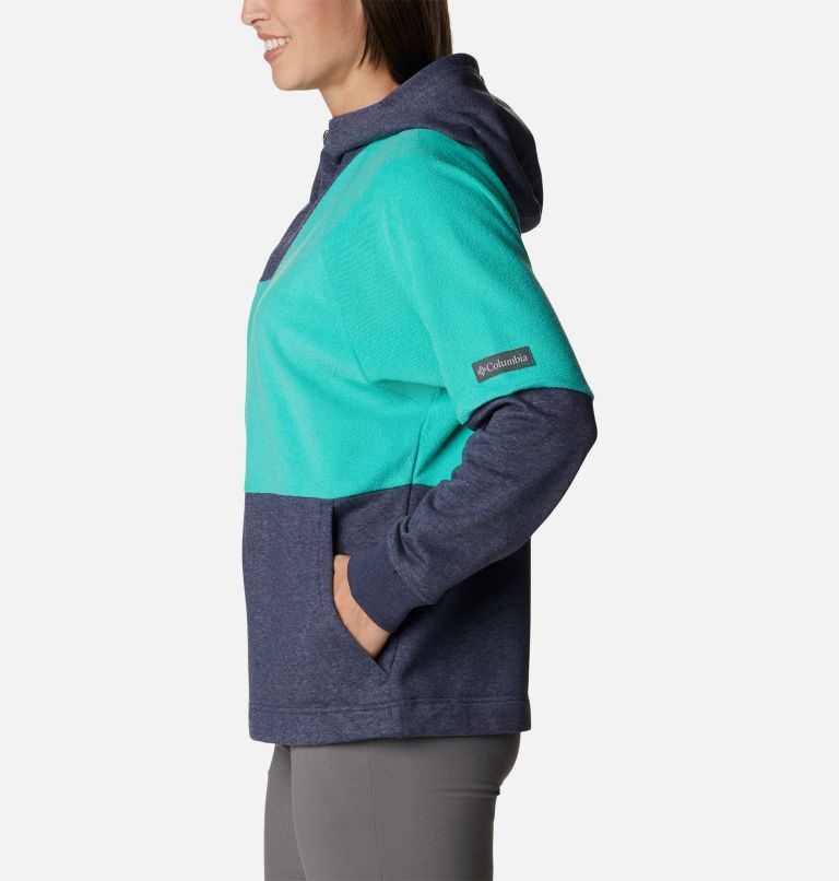 Jacheta Columbia Lodge French Terry Cu Glugă Full-Zip Dama Turcoaz | IZAM198S0