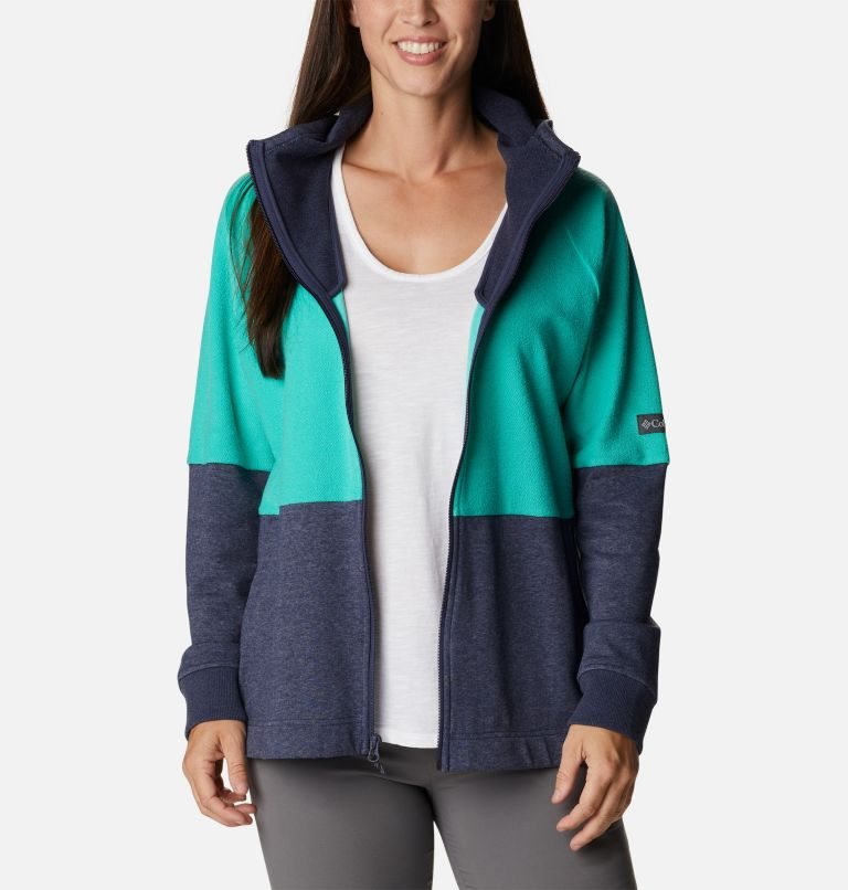 Jacheta Columbia Lodge French Terry Cu Glugă Full-Zip Dama Turcoaz | IZAM198S0