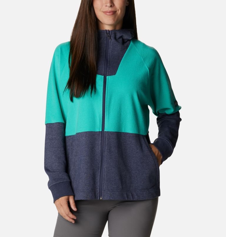 Jacheta Columbia Lodge French Terry Cu Glugă Full-Zip Dama Turcoaz | IZAM198S0