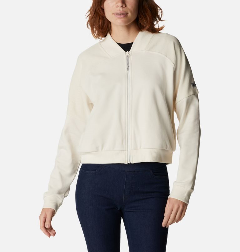 Jacheta Columbia Lodge French Terry Full Zip Dama Albi | OR9SQZA18