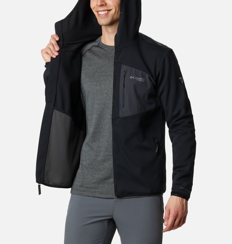 Jacheta Columbia Peak Pursuit Tech Hoodie Barbati Negrii | PD8MSQ9Z7