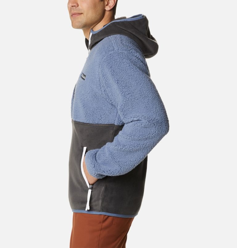 Jachete Din Lână Columbia Back Bowl Sherpa Full Zip Hoodie Barbati Albastri Negrii | NP179MS8Q