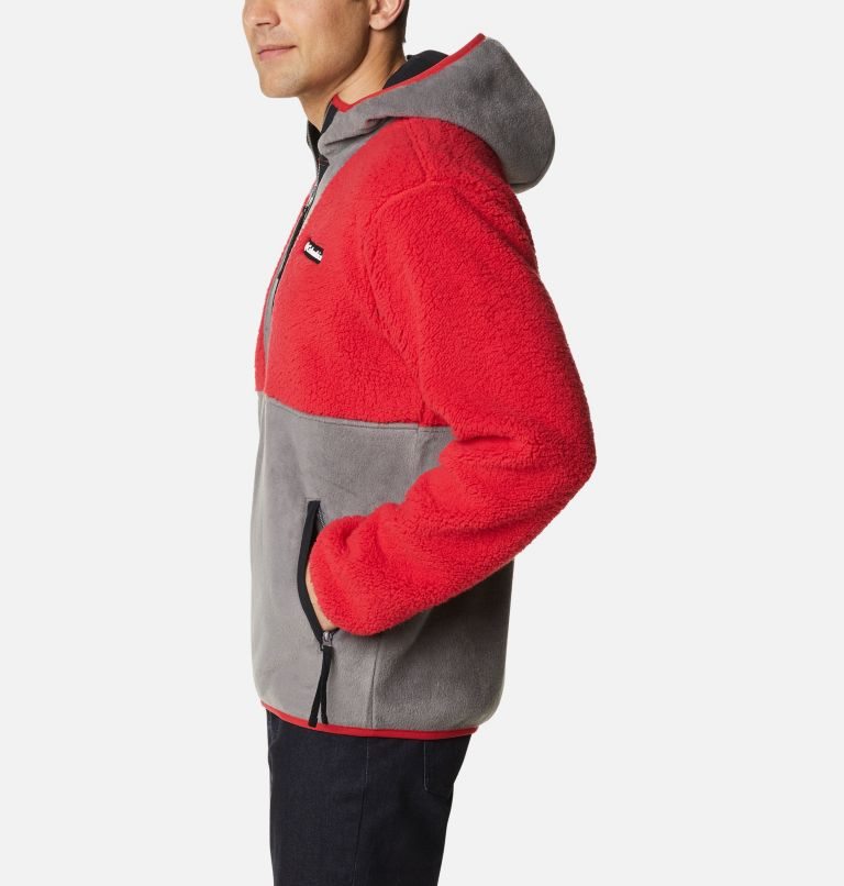 Jachete Din Lână Columbia Back Bowl Sherpa Full Zip Hoodie Barbati Rosii Gri | RAMA071S8