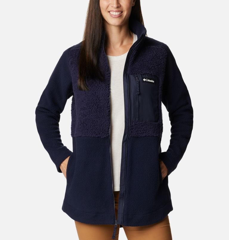 Jachete Din Lână Columbia Lodge Sherpa Full Zip Dama Bleumarin | EQAZ8107S