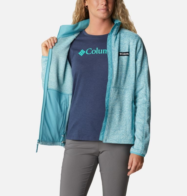 Jachete Din Lână Columbia Pulovere Weather Full Zip Dama Turcoaz | WRASM9Q87