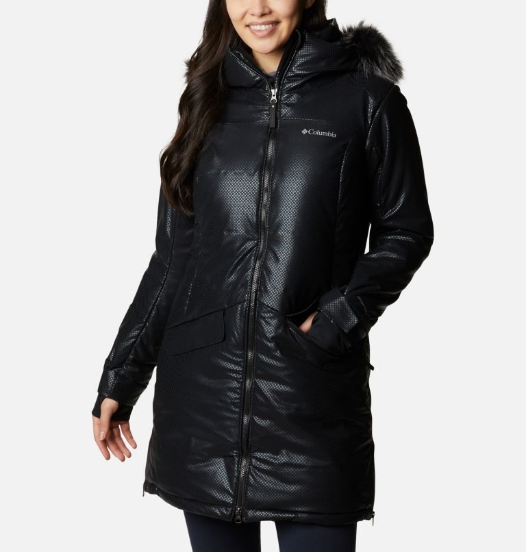 Jachete Din Puf Columbia Barrett Spur II Black Dot Parka Dama Negrii | SIQS7M09Z