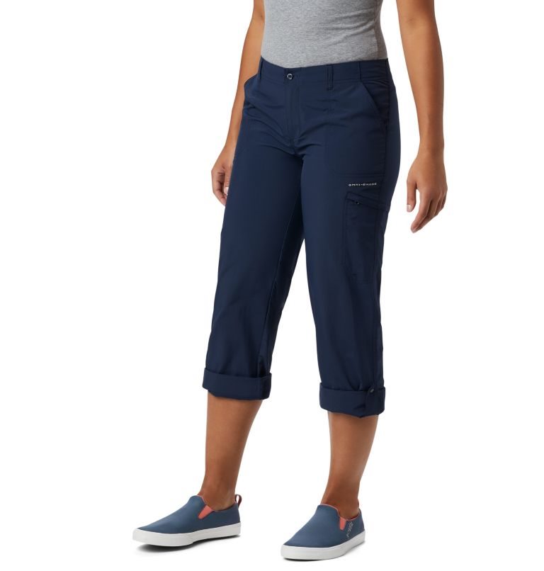 Pantaloni Columbia PFG Aruba Roll Up Dama Bleumarin | PD9MZQ1SA