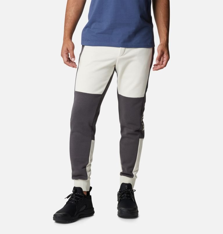 Pantaloni Jogger Columbia Lodge Colorblock Barbati Albi Gri | GNQ9M7Z8S