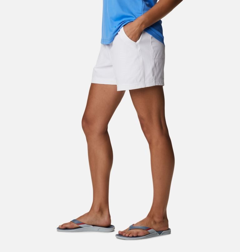 Pantaloni Scurti Columbia PFG Slack Apa Woven Dama Albi | VSZQ19SAM