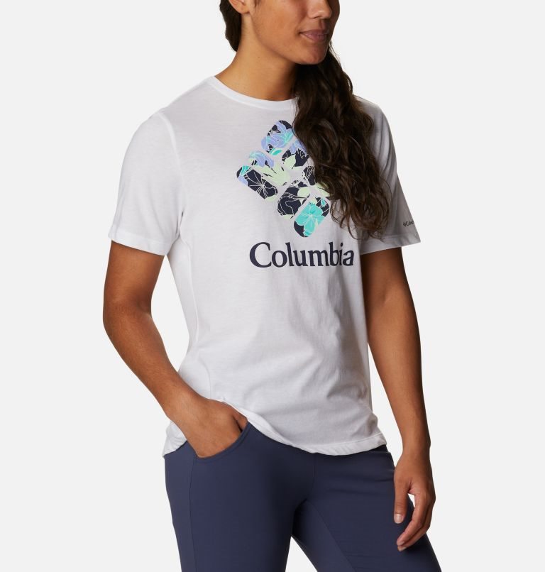 Tricouri Columbia Bluebird Day Relaxed Crew Neck Dama Albi | VUQ07S89A