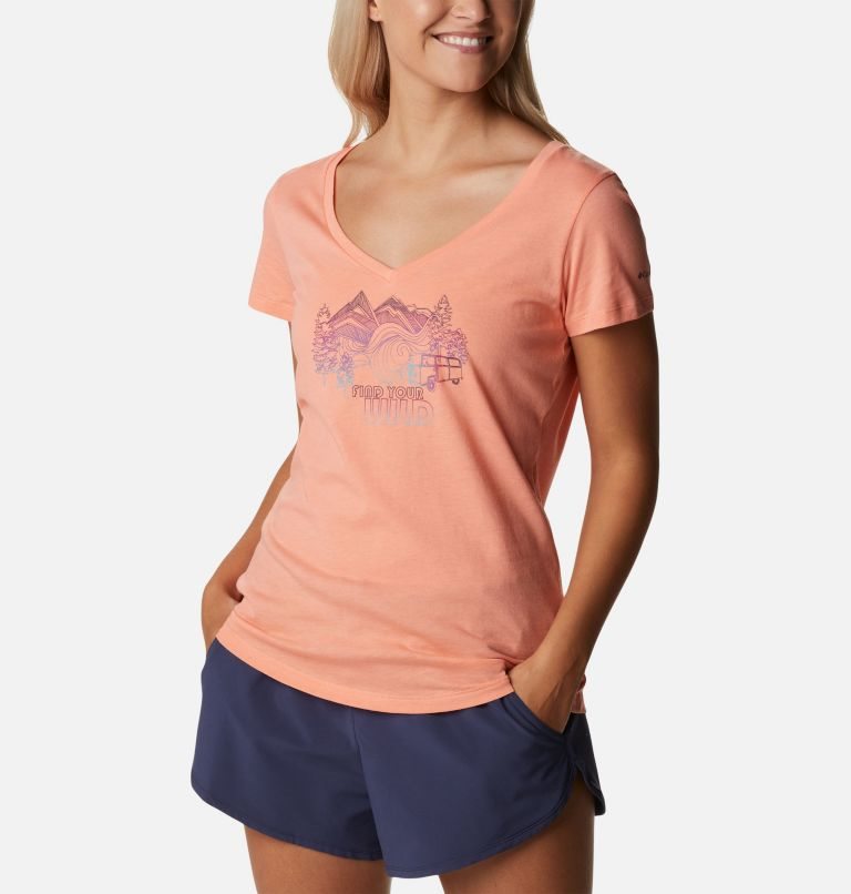 Tricouri Columbia Daisy Days II V-Neck Dama Corai | DES7Q8019