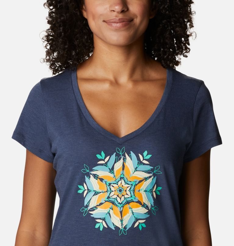 Tricouri Columbia Daisy Days II V-Neck Dama Bleumarin | IE1Q98AS7