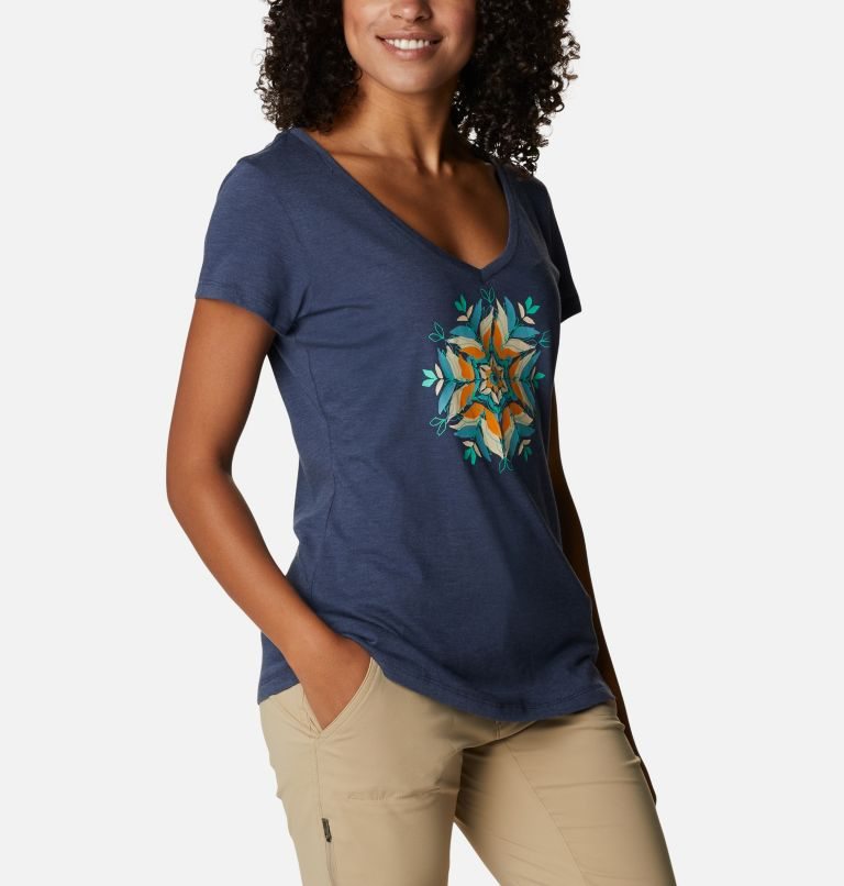 Tricouri Columbia Daisy Days II V-Neck Dama Bleumarin | IE1Q98AS7