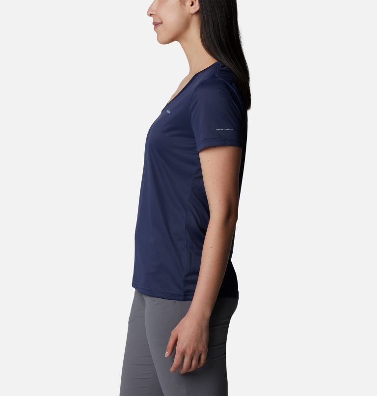 Tricouri Columbia Hike V-Neck Dama Bleumarin | JF0S8A1Q7