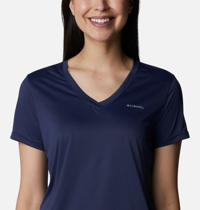 Tricouri Columbia Hike V-Neck Dama Bleumarin | JF0S8A1Q7