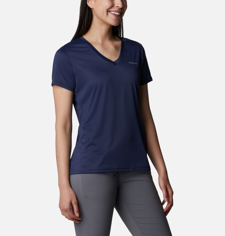 Tricouri Columbia Hike V-Neck Dama Bleumarin | JF0S8A1Q7