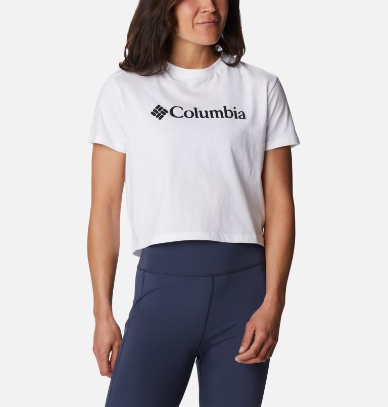 Tricouri Columbia North Cascades Cropped Dama Albi | ACS781MAZ