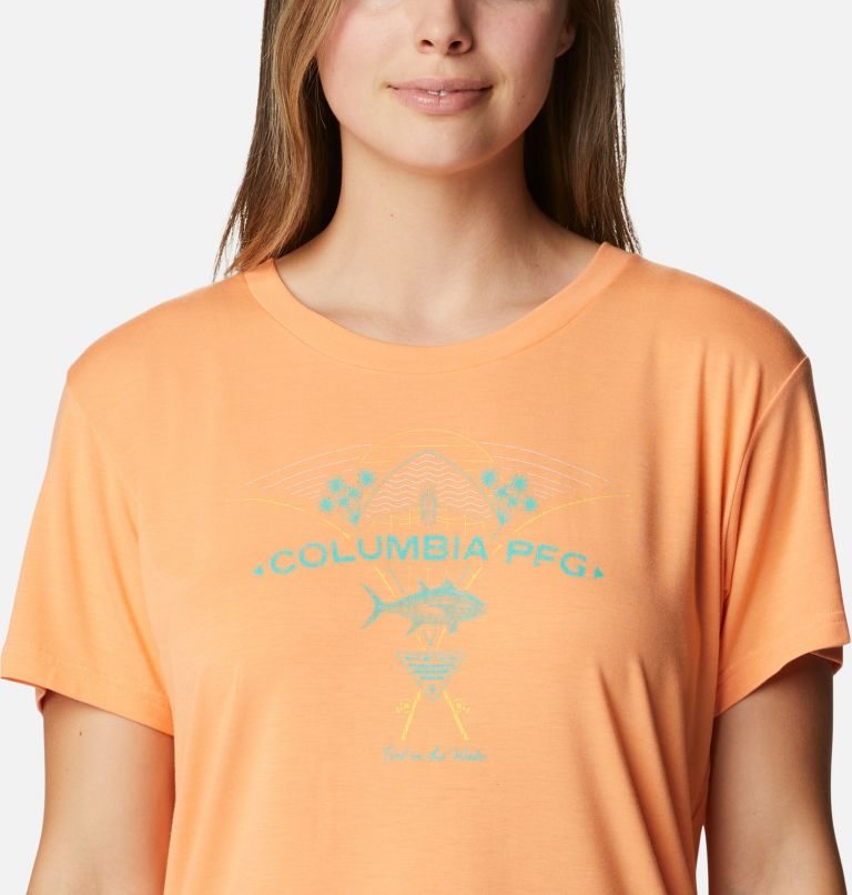 Tricouri Columbia PFG Slack Apa Graphic Scurte Sleeve Dama Portocalii | BV0MQ81Z9