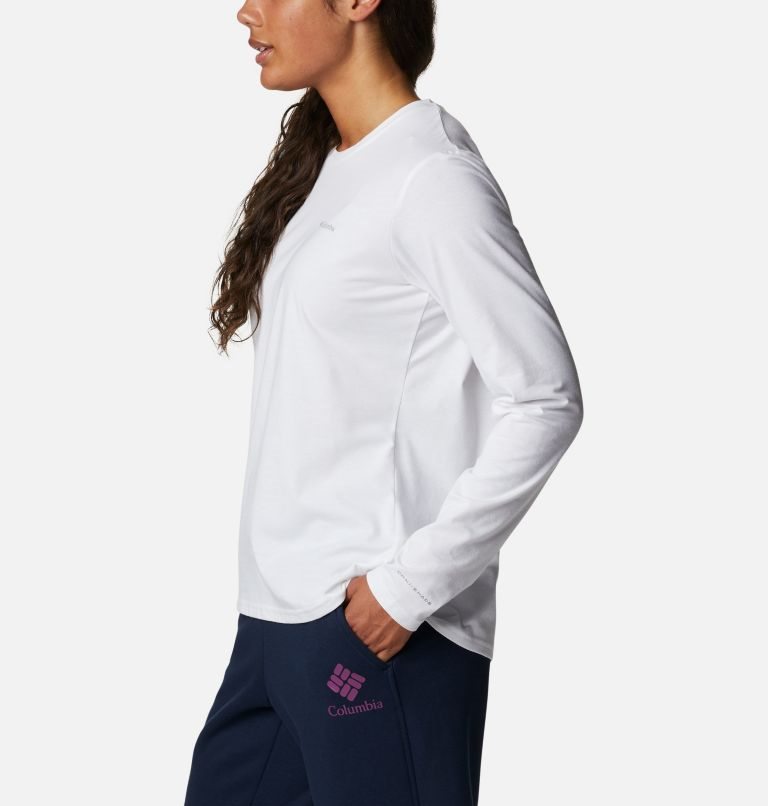 Tricouri Columbia Sun Trek Long Sleeve Dama Albi | UM0M79QS8