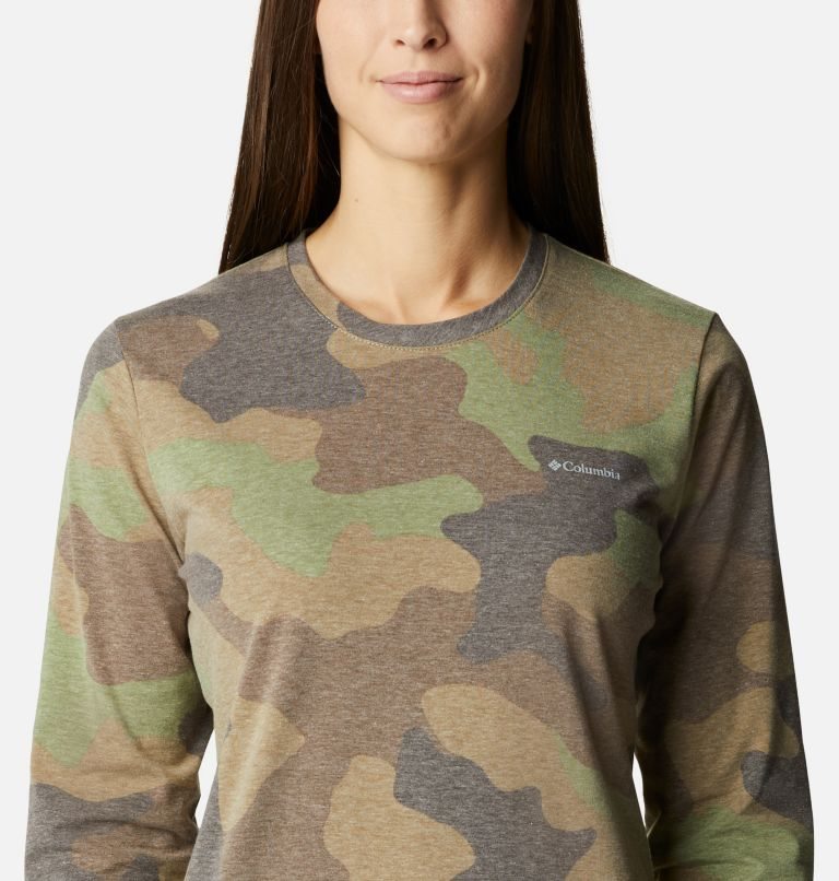 Tricouri Columbia Sun Trek Pattern Long Sleeve Dama Camuflaj | UQZQM089S