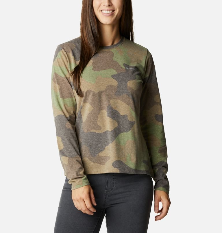 Tricouri Columbia Sun Trek Pattern Long Sleeve Dama Camuflaj | UQZQM089S