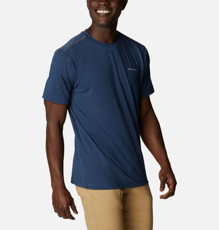 Tricouri Columbia Tech Trail Crew Neck Barbati Bleumarin | KI9Q8S01M