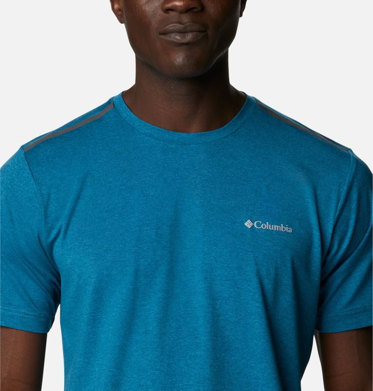 Tricouri Columbia Tech Trail Crew Neck Barbati Albastri | LI9A8Z1QS