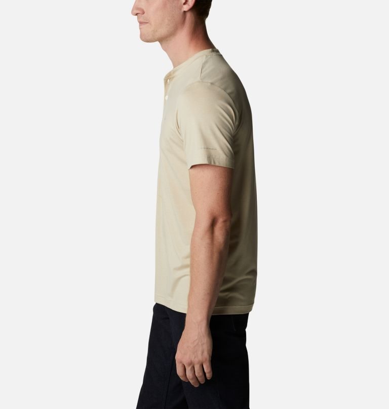 Tricouri Columbia Tech Trail Scurte Sleeve Henley Barbati Bej | WH8QZAM91