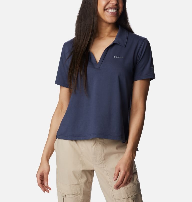 Tricouri Polo Columbia Sun Trek Scurte Sleeve Dama Bleumarin | EM8179S0M