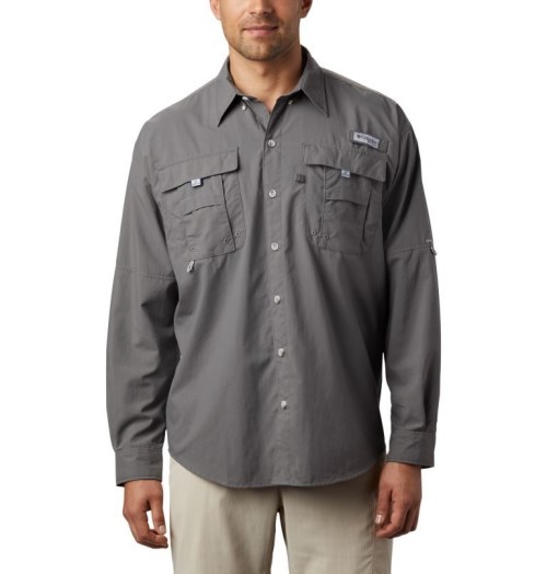 Camasa Columbia PFG Bahama II Long Sleeve Barbati Gri Inchis | EKQ09S1AZ