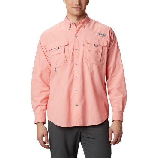 Camasa Columbia PFG Bahama II Long Sleeve Barbati Roz | JS8190MQZ