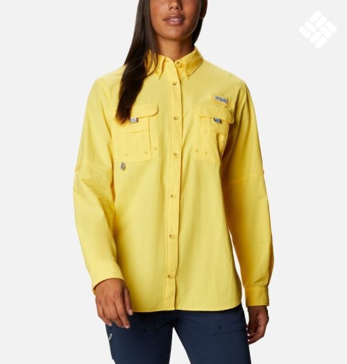 Camasa Columbia PFG Bahama Long Sleeve Dama Galbeni | VFM8ZQA1S