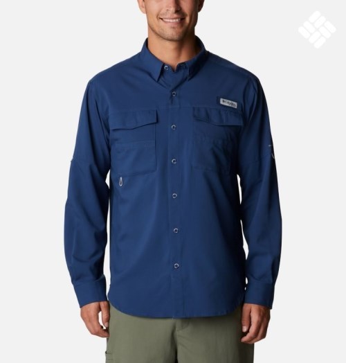 Camasa Columbia PFG Blood and Guts IV Woven Long Sleeve Barbati Bleumarin | TBMZSQ078