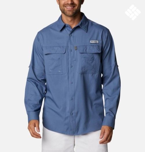 Camasa Columbia PFG Drift Guide Woven Long Sleeve Barbati Albastri | HL80A7ZQM