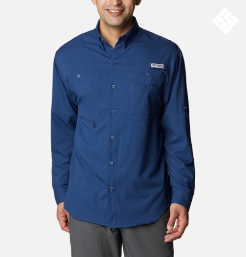 Camasa Columbia PFG Jekyll Island Long Sleeve Barbati Bleumarin | ET0M8ZQ1S