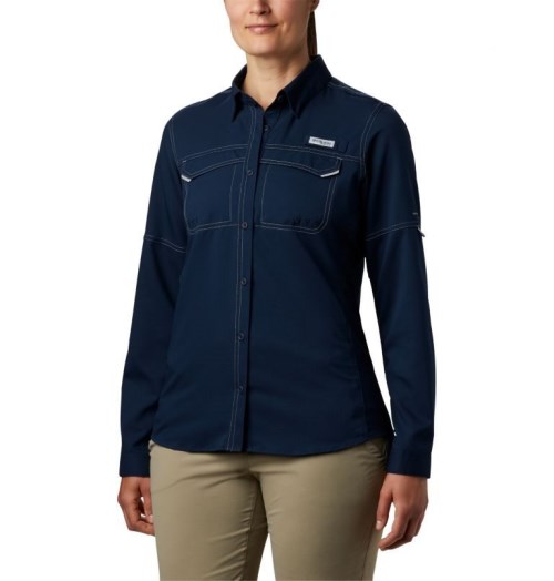 Camasa Columbia PFG Lo Drag Long Sleeve Dama Bleumarin | WMS7901Q8