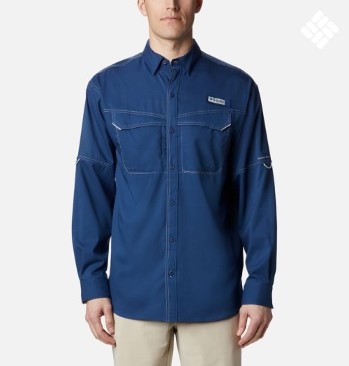 Camasa Columbia PFG Low Drag Offshore Long Sleeve Barbati Bleumarin | KR9Q81AZS