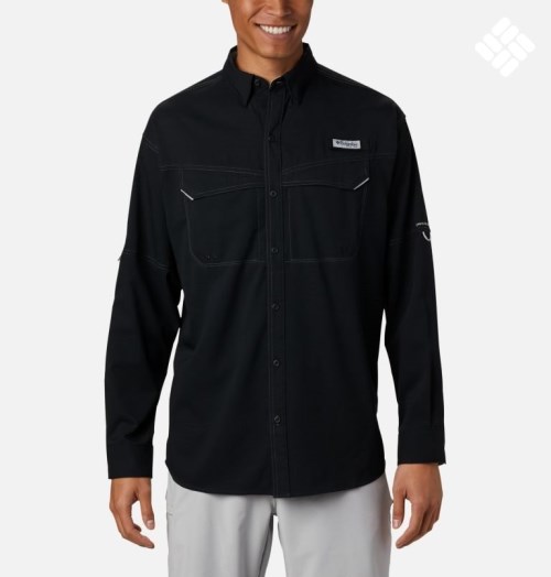 Camasa Columbia PFG Low Drag Offshore Long Sleeve Barbati Negrii | ZLQ8Z0MS7