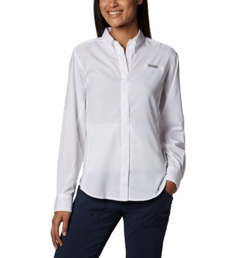 Camasa Columbia PFG Tamiami II Long Sleeve Dama Albi | LAZ8917SM