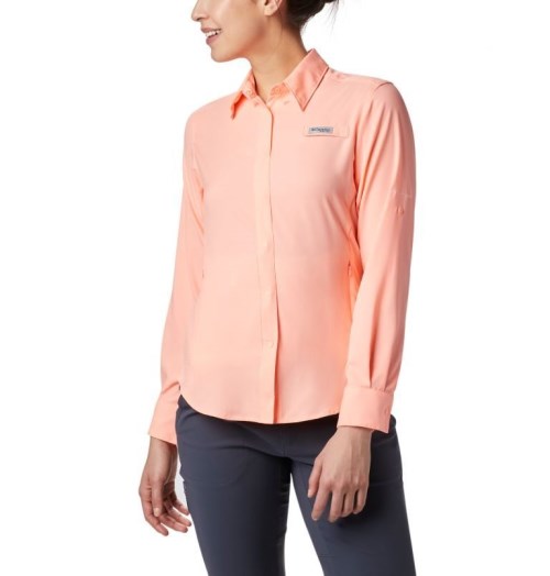 Camasa Columbia PFG Tamiami II Long Sleeve Dama Roz | LT0ZQ8S97