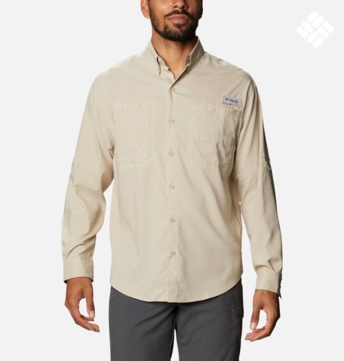 Camasa Columbia PFG Tamiami II Long Sleeve Barbati Kaki | YJM018ASQ